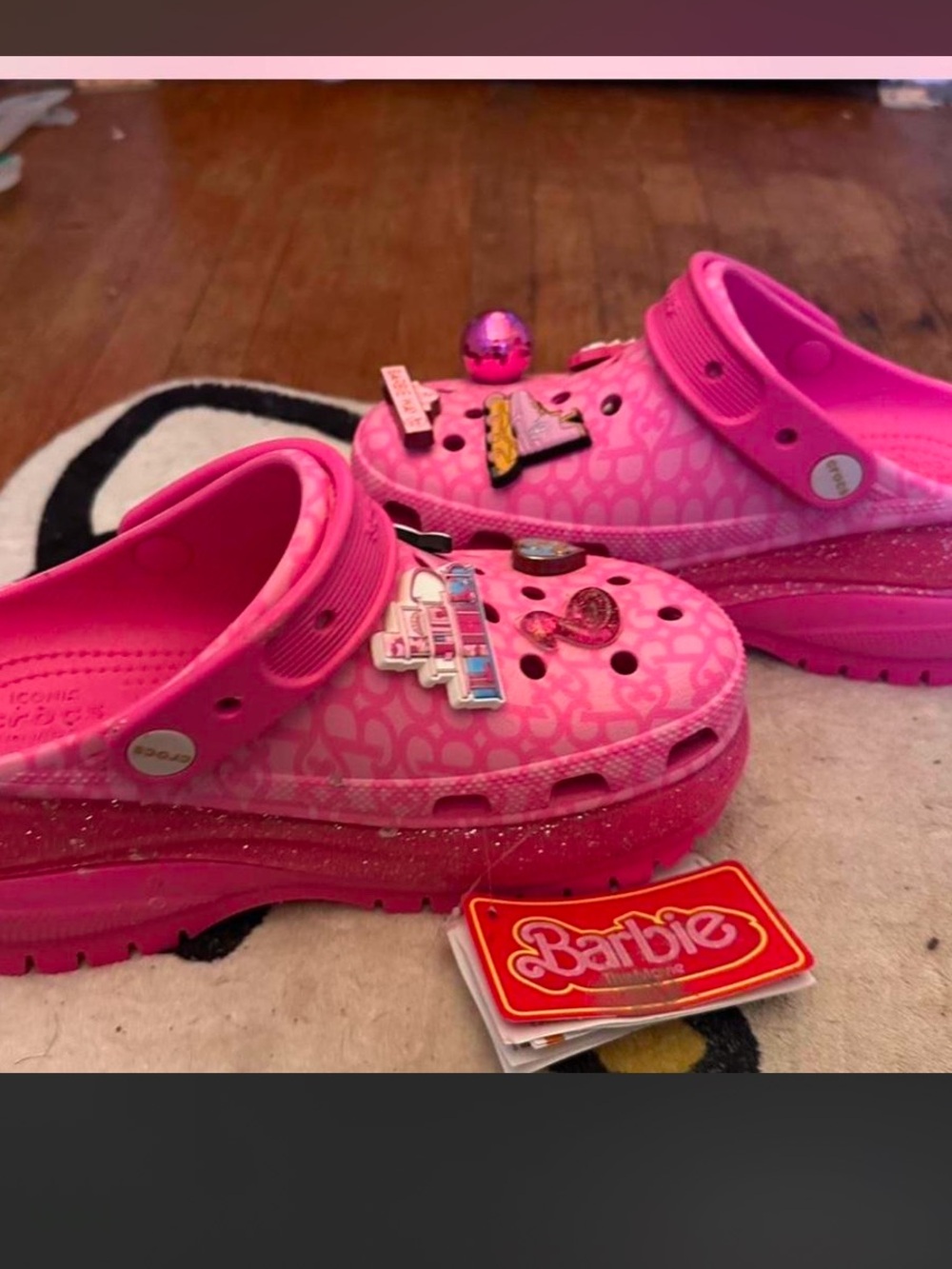 Barbie Bright Pink Kids' Platform Clogs with Charms